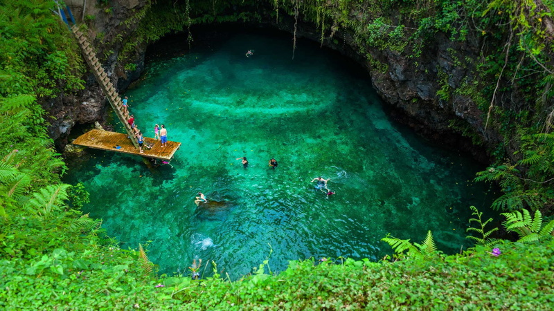 a cave collapse, 1080P, Samoa, island of Upolu, upolu, island
