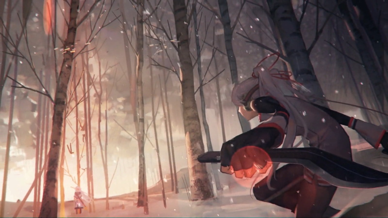 snow, anime, Kukri, drawing, 1080P, Reverse Collapse: Code Name Bakery, video games