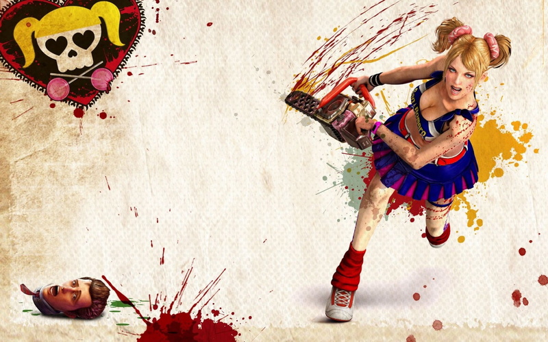 1080P, cheerleader, starling, blood, juliet, chainsaw, blonde, lollipop