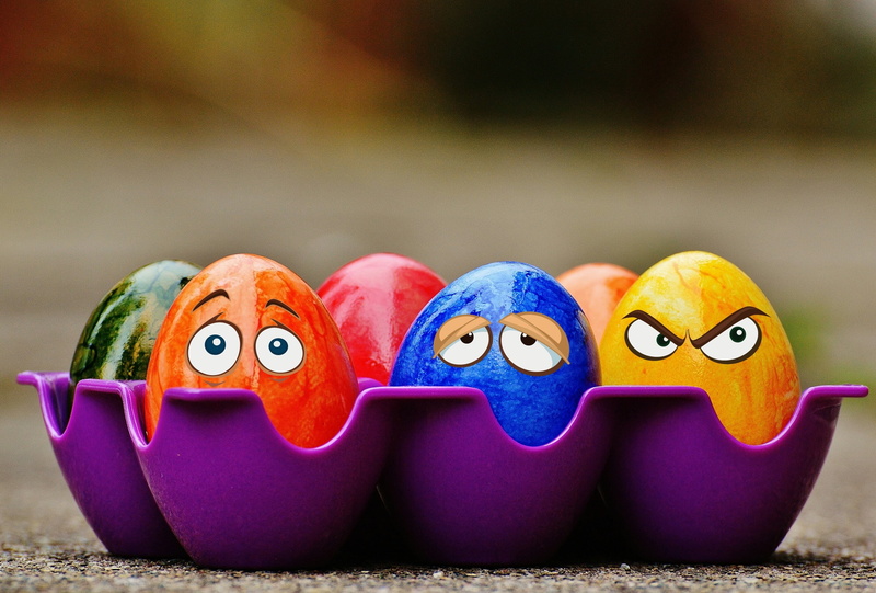 craft, focus on foreground, design, in a row, day, easter, choice, food, creativity, toy, eyes, wood - Material, assorted, order, fun, humor, variation
