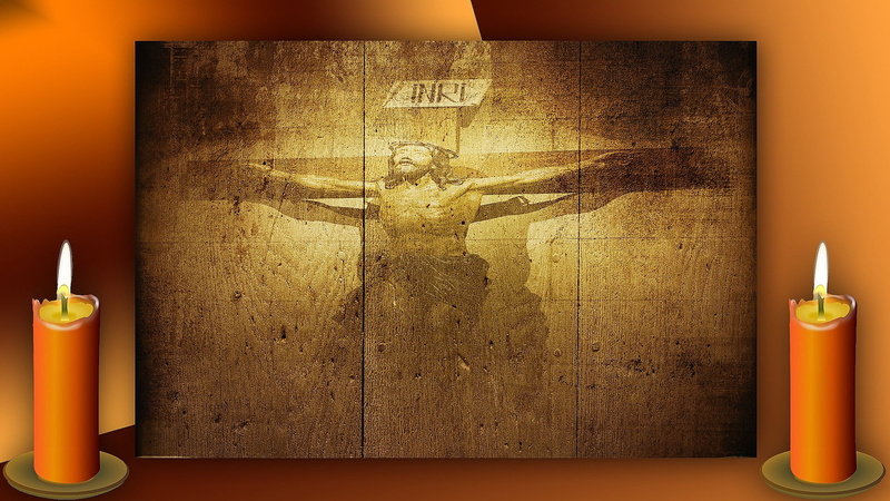 inri, jesus, catholicism, praying, christianity, church, religion, indoors, art and craft, burning, fire, fire - natural phenomenon, no people, holy, flame