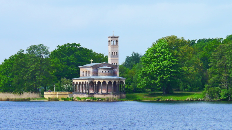 building, plant, outdoors, Saviour, travel Locations, Potsdam, river, famous Place, 4K, travel, day, saviour church, office building exterior, sky, built Structure