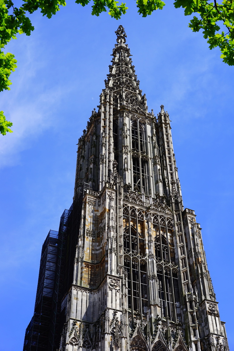 travel destinations, sandstone construction, gothic, place of worship, Ulm Cathedral, tall - high, spire, no people, architecture, sky high, places of interest