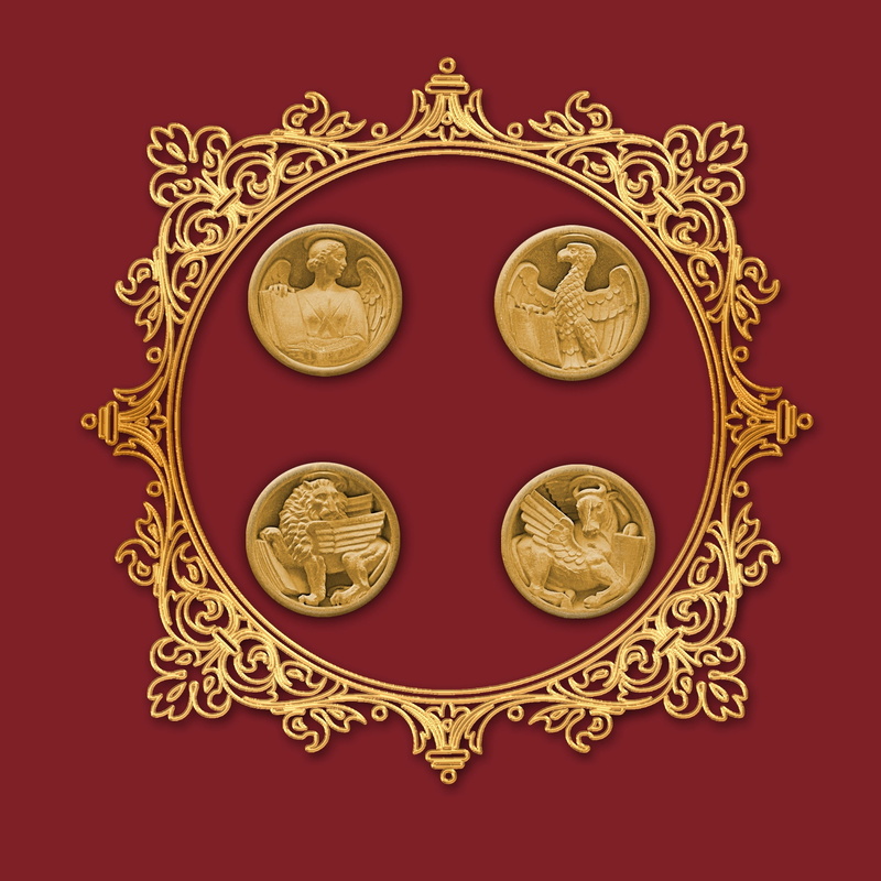 metal, art and craft, gold, design, colored background, evangelicals, pattern, wealth, 1080P, coins, animal representation, indoors, golden, shape, representation