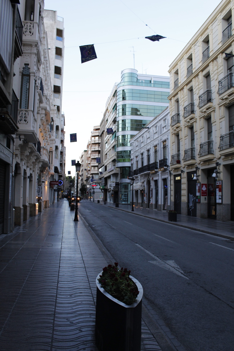 street, city street, city life, road, spain, direction, 5K, potted plant, building exterior, the way forward, incidental people, urban, albacete, residential district