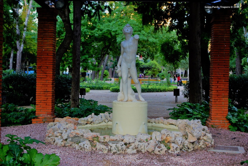 Fountain, Vegetation, 1080P, Park, Man Made, Spain, Albacete, Statue