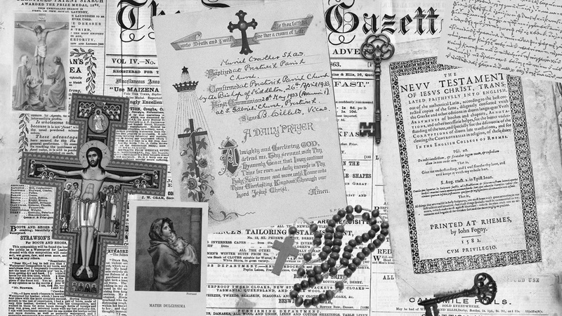 keys, 1080P, Jesus Christ, Holy rosary, cross, monochrome