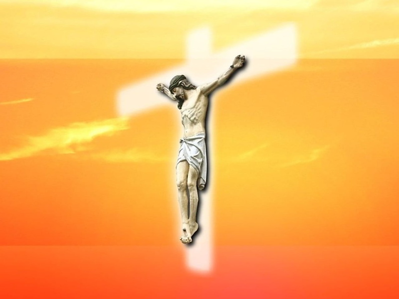 full length, jesus, colored background, no people, orange background, angel, religion, art and craft, cross, body part, spirituality, representation, image