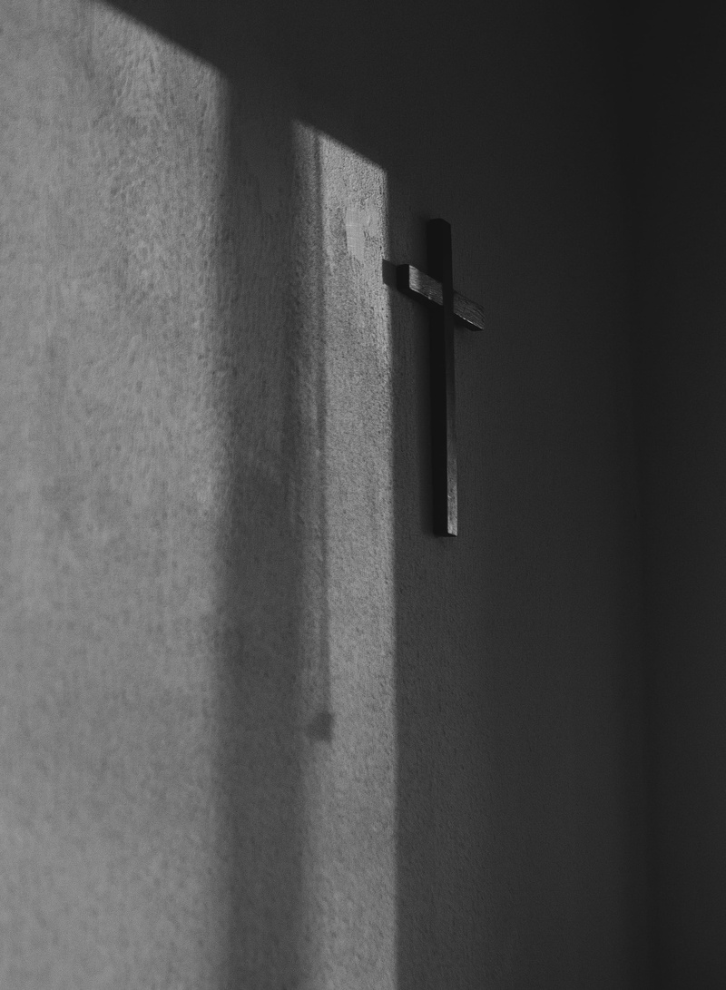 cross, wall, handrail, built structure, building, the lord, wood, sunlight, 2K, rotterdam, banister, outdoors, window, flooring, silhouette, copy space