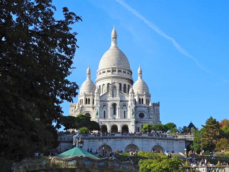 sacre-coeur, nature, built structure, 5K, building exterior, dome, the past, architecture, ornate, plant, france, monument, tree, spirituality, landmark