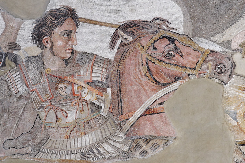 women, young adult, belief, religion, front view, indoors, 2K, representation, mosaic, alexander the great, creativity, vertebrate, adult, portrait, one person
