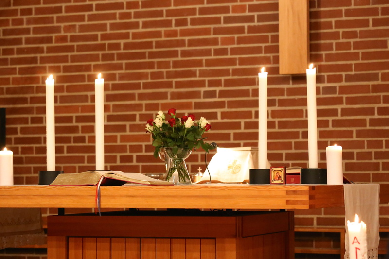 table, indoors, built structure, Fair, wall, potted plant, flower, nature, flame, fire - natural phenomenon, Church, no people, bible, Holy Communion, fire