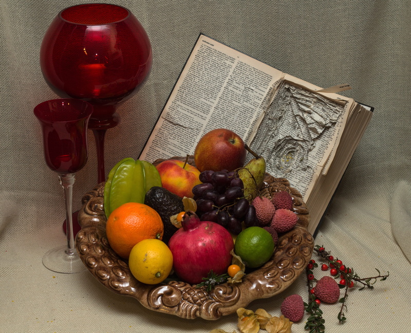 fruit bowl, healthy eating, grape, cherry, food and drink, still life, red, fruits, indoors, table, paper, container, no people, book, chalices, wellbeing