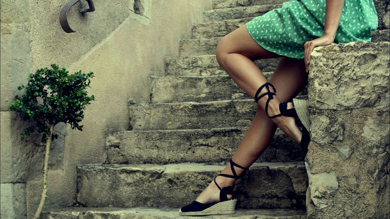 Wedge Shoes, stairs, High Heels, 1080P, legs, dress, women