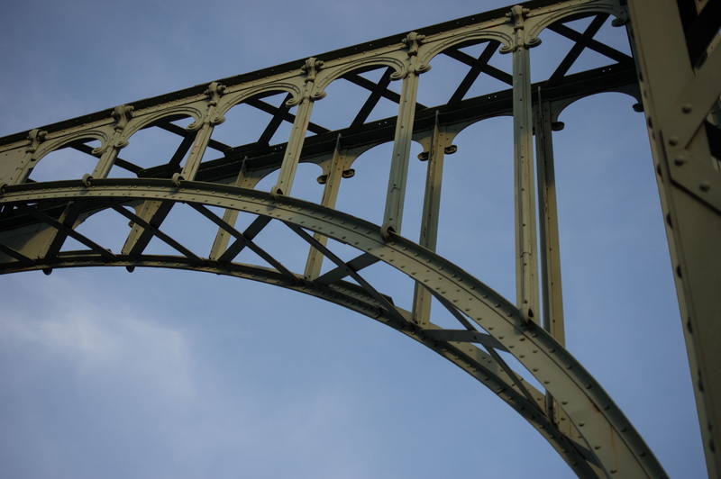 metal, no people, metal rods, sunlight, steel, cross, nature, connection, arch, overpass, iron construction, bridge construction, architecture, steel structure