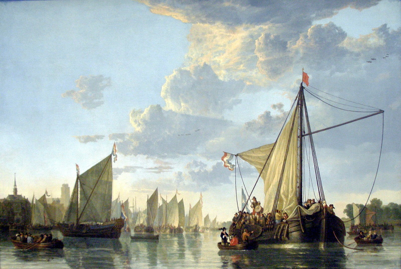 picture, seascape, Aelbert Cuyp, The Maas in Dordrecht, 1080P, The Albert Cuyp