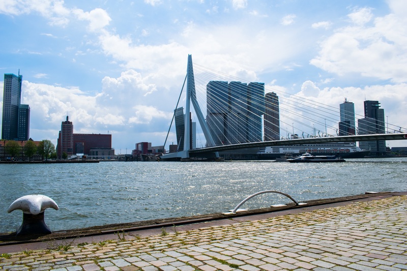 transportation, water, 1080P, building exterior, rotterdam, nature, bridge, europe, river, maas, day, built structure, office building exterior, dutch