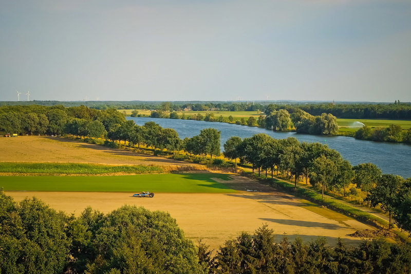 horizon, field, summer, trees, sky, rural, land, tree, scenic, agriculture, river, green, outdoors, grass, tranquil scene, landscape, maas, meadow, no people