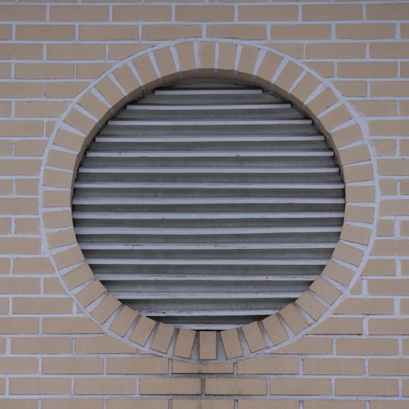 pattern, wall, backgrounds, architecture, brick, building construction, 2K, geometric shape, window on a brick wall, wall - building feature, circle, built structure