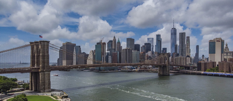 travel, hudson, outdoors, building, new york, united states, cityscape, sky, america, brooklyn, brooklyn bridge, built structure, financial district, 4K