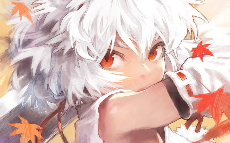 hot, anime, hd, art, close-up, video, maids, lips, izayoi, het, sakuya, cleavage, eyes, indoors, room, wings, 720P, games, brown, blue, Video Games, touhou