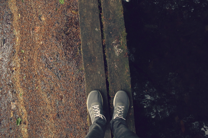 high angle view, real people, low section, human foot, paleis het loo, personal perspective, bridge, directly above, wood - material, body part, lifestyles