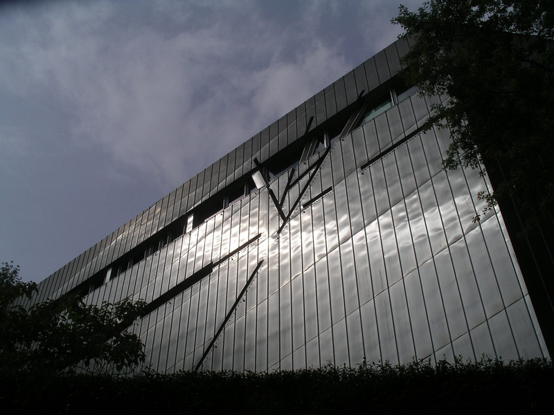 Berlin, modern, nature, city, architecture, 2K, Libeskind, glass - material, sky, low angle view, field, plant, Jewish Museum, sport, no people, building