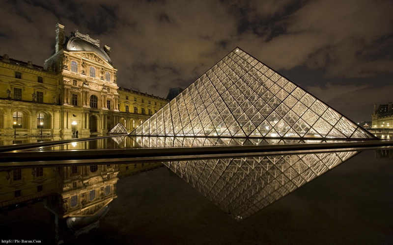 landscape, Louvre, 1080P, reflection, museum