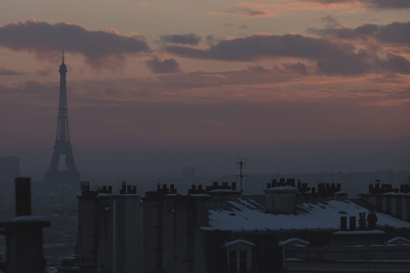 cloud - sky, tower, building exterior, sky, orange color, building, travel destinations, paris, france, cityscape, montmartre, architecture, no people