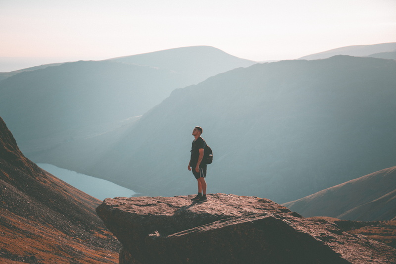 hill, water, success, sports Training, shirt, standing, 5K, lifestyles, neck, retro Styled, mountain, outdoors, rock - Object, sky, mountain Peak, jogging