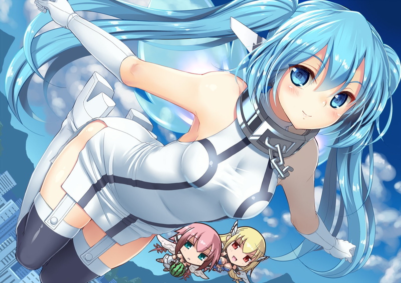 thigh-highs, anime girls, Sora no Otoshimono, Astraea, 720P, Ikaros, nymph