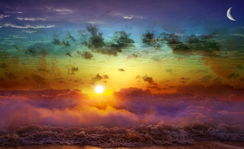 Nature, dramatic sky, cloudscape, awe, 720P, non-urban scene, digital composite, outdoors, sunset, sun, Scenery, idyllic, no people, sky, scenics - nature
