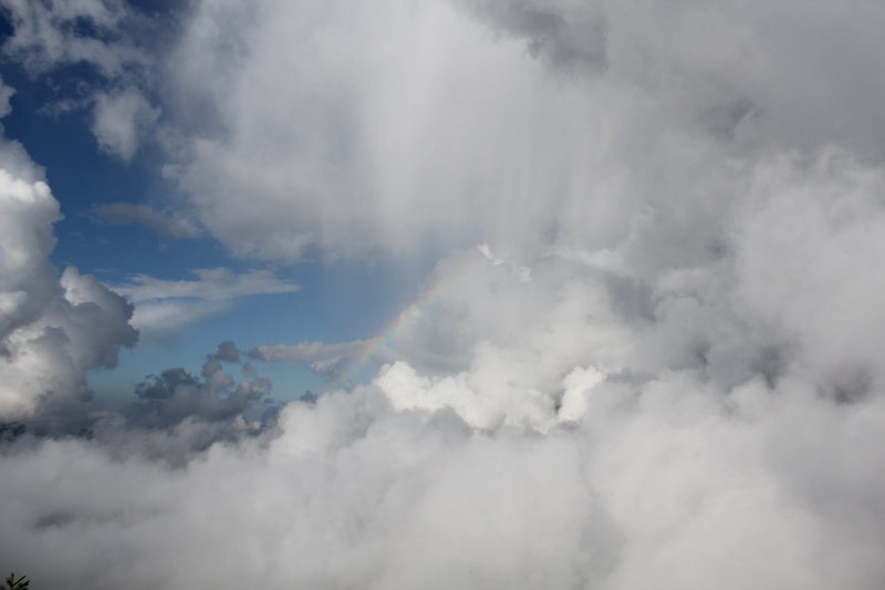 1080P, tranquil scene, softness, meteorology, environment, outdoors, nature, no people, rainbow, storm, low angle view, scenics - nature, ominous, overcast