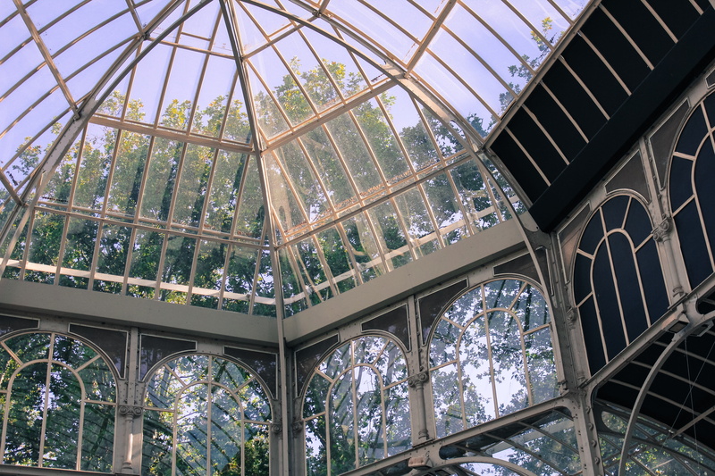 place of worship, reflection, modern, modern architecture, removal, madrid, frame, palace, art, skylight, crystal palace, modern art, light, pattern, outdoors