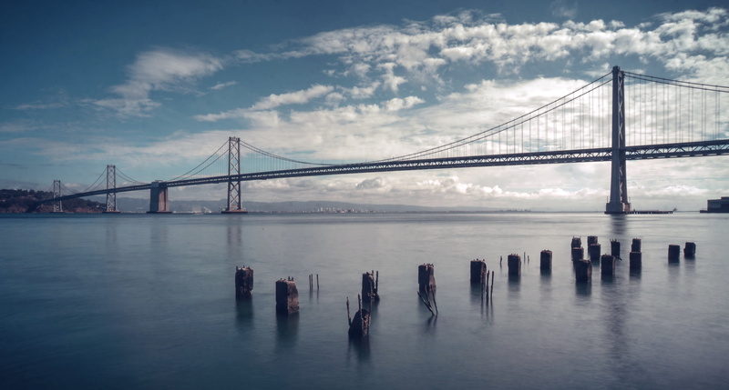 5K, san Francisco County, day, tones, sea, cloudy, ND filter, wet, outdoor, reflection, bridge - Man Made Structure, Photomatix, skyline, waterfront, famous Place