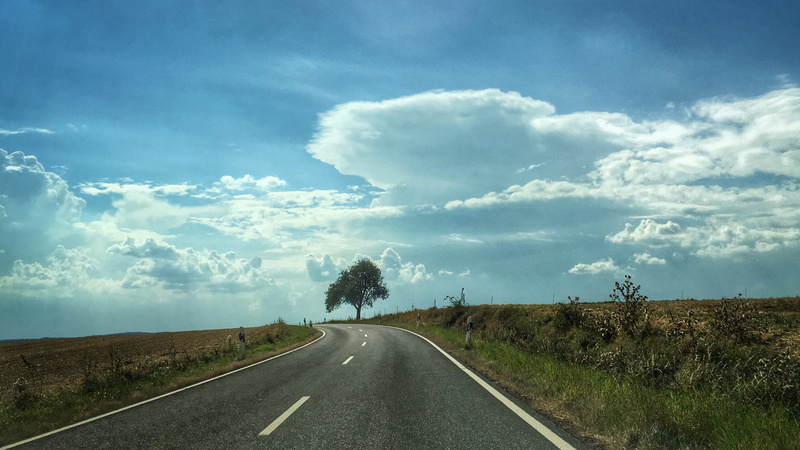 zweig, landscape photography, felder, outdoors, iphone, highway, daytime, empty, blue, landstrasse, rand, rural Scene, cloud - Sky, tree, tag, road, deutsch