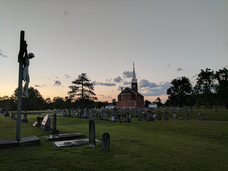 field, church, nature, 4K, catholic church, brown, building exterior, belief, near, sky, architecture, place of worship, surrounded, crucifix, cloud, spirituality