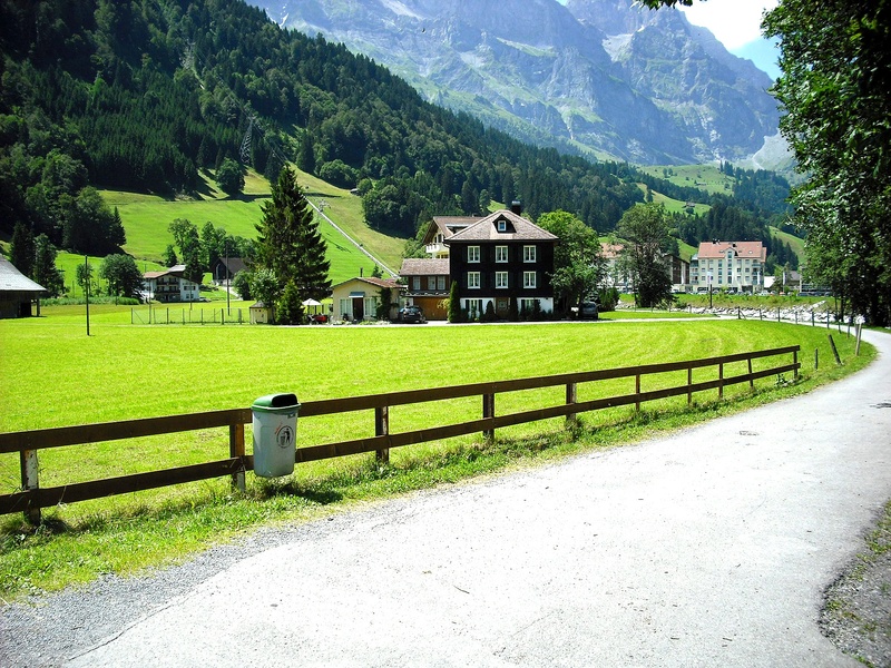 day, scenery, near, built structure, green color, lucerne, beauty in nature, 1080P, growth, landscape, building, swiss, nature, house in mountains, european Alps
