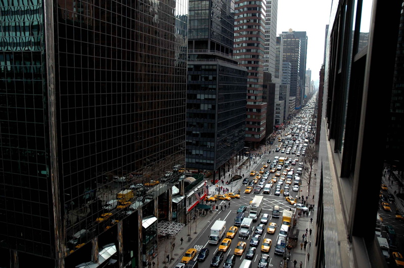 taxi, building, New York City, car, city, street, 2K