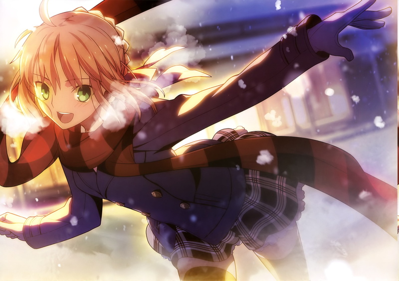 outdoors, women, Fate Series, hairstyle, one person, arts culture and entertainment, portrait, three quarter length, young women, nature, Anime Girls, young adult