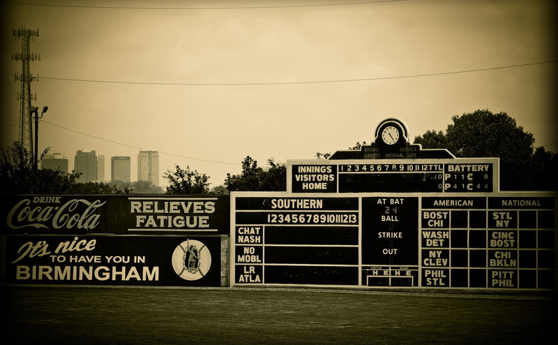 signage, city, information, Rickwood Field, Vintage, western script, united states, Baron, sky, communication, non-western script, field, electricity, plant