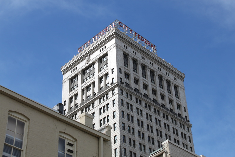landmark, office, high, outdoors, no people, low angle view, sunny, federal, skyscraper, birmingham, built structure, apartment, view, alabama, nature