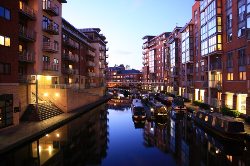illuminated, river, birmingham, near, bridge, water, waterfront, transportation, building exterior, body, building, reflection, residential district, city