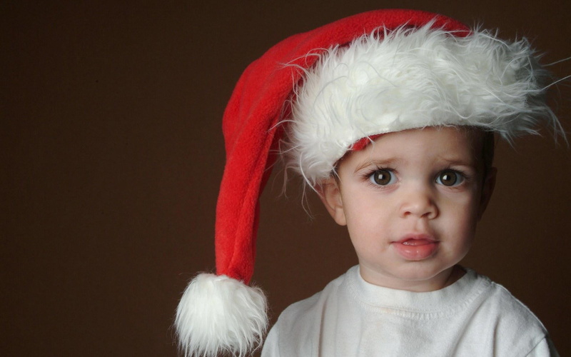 expectation, 1080P, claus, eyes, hat santa claus, face, child, santa, hat
