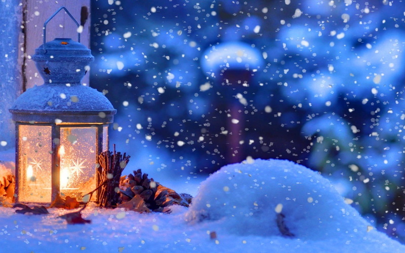 black, nice, candle, skyphoenixx1, metal, cold, beautiful, holidays, coldness, fantastic, outside, picture, winter, white, 1080P, snowflakes, lantern