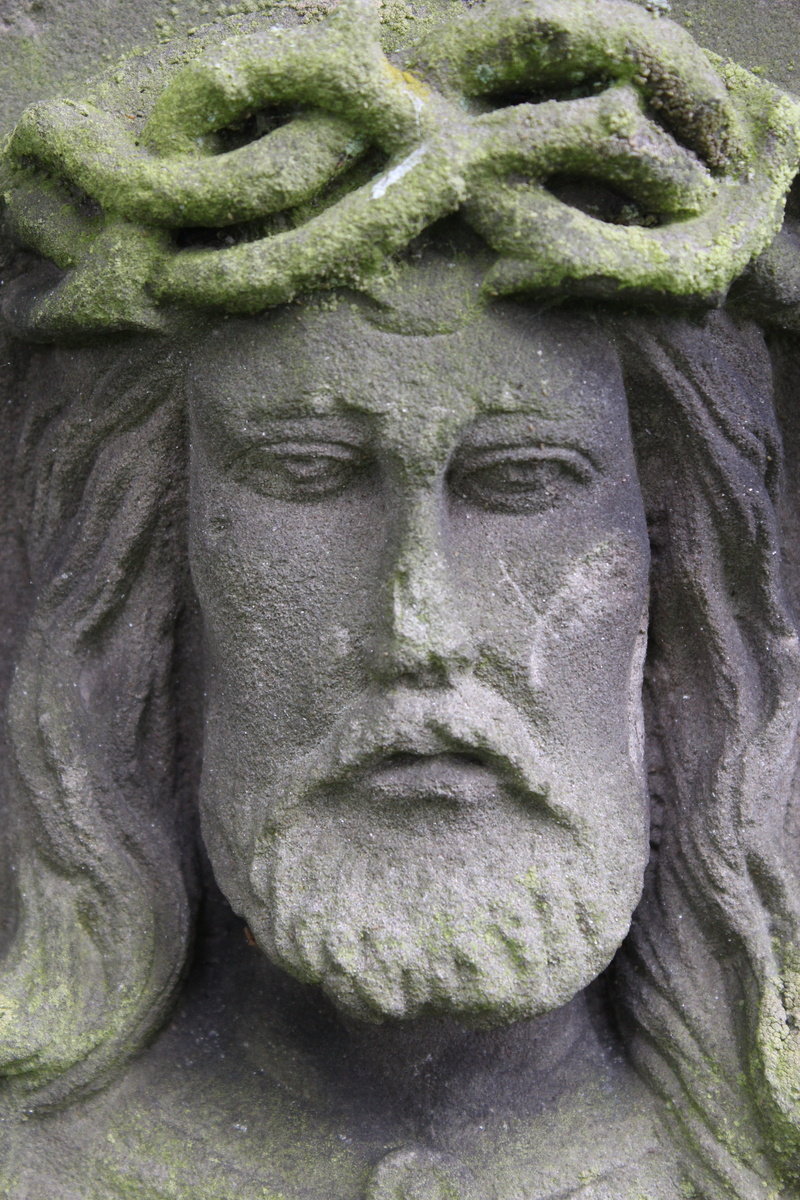 art and craft, death, figure, jesus christ, religion, representation, stone material, green color, female likeness, carving - craft product, rest, stone figure