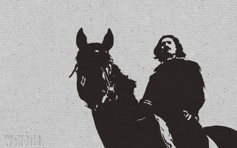 horseman, horse, 720P, monochrome