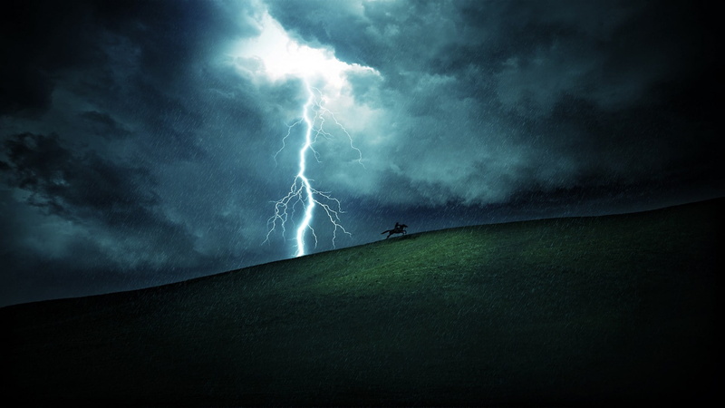 ominous, dark, storm cloud, nature, sky, cyan, rain, thunderstorm, warning sign, beauty in nature, scenics - nature, horse, horseman, overcast