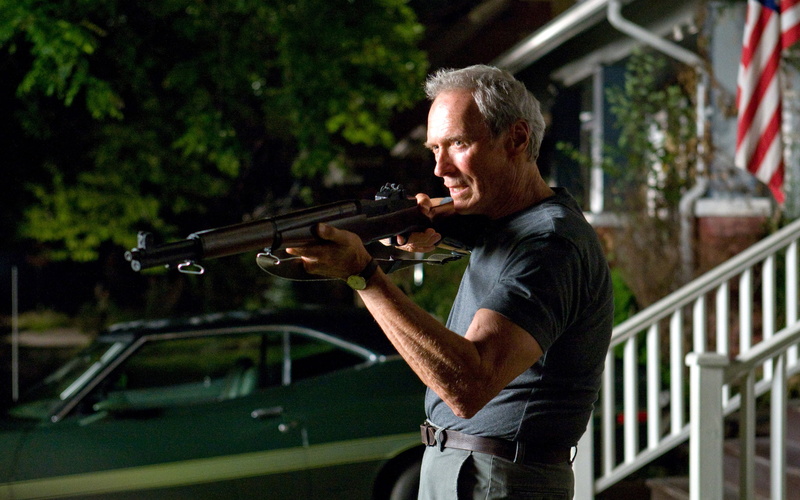 gran torino, casual clothing, profile view, music, leisure activity, day, adult, mature adult, man, one person, three quarter length, skill, side view