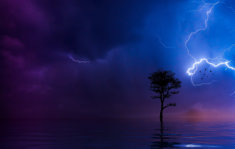 clouds, rain, weather, storm, no people, night, water, dusk, scenics - nature, cloud - sky, dark, forked lightning, silhouette, beauty in nature, ocean